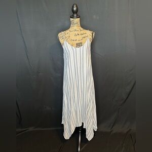 Fifteen Twenty Striped Asymmetrical Dress in Blue and White